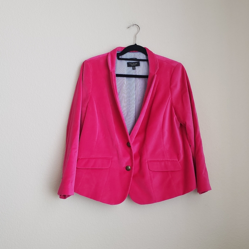 talbots aberdeen blazer pink velvet 14WP